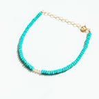 Turquoise and Pearl Beaded Bracelet - Willow & Luna