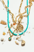 Turquoise and Pearl Beaded Necklace - Willow & Luna