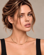 C001G B.Tiff Gold Octagonal Herringbone Chain Necklace/ 1.5mm(An exclusive clasp design)