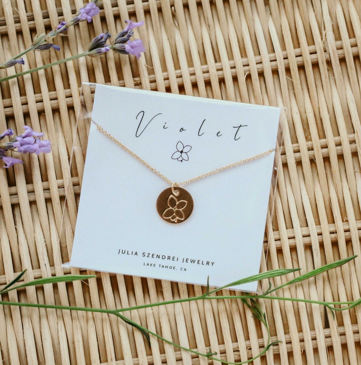 Violet Birth Flower Necklace for February - Willow & Luna