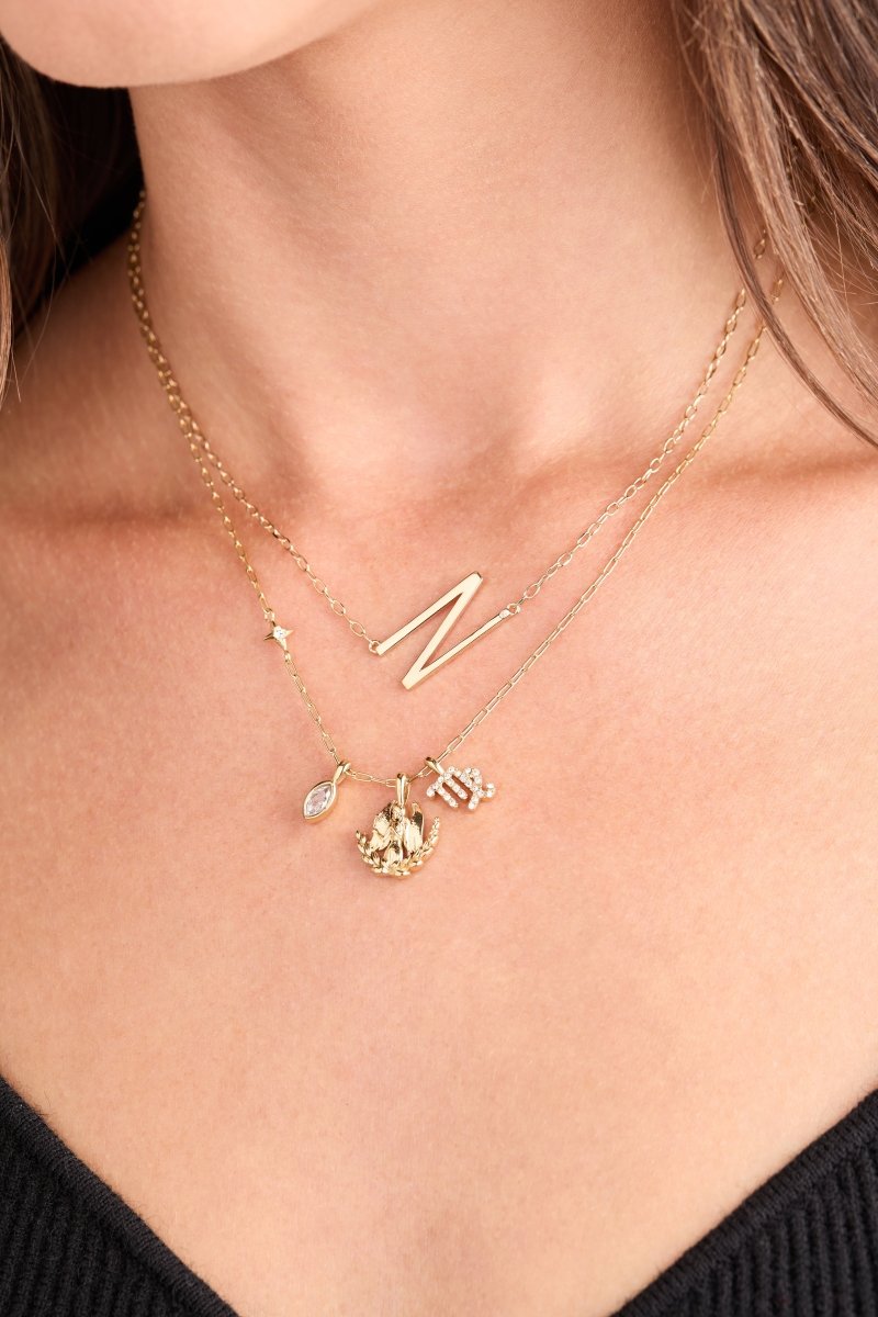 Virgo Zodiac Charm Cluster Necklace - Willow & Luna