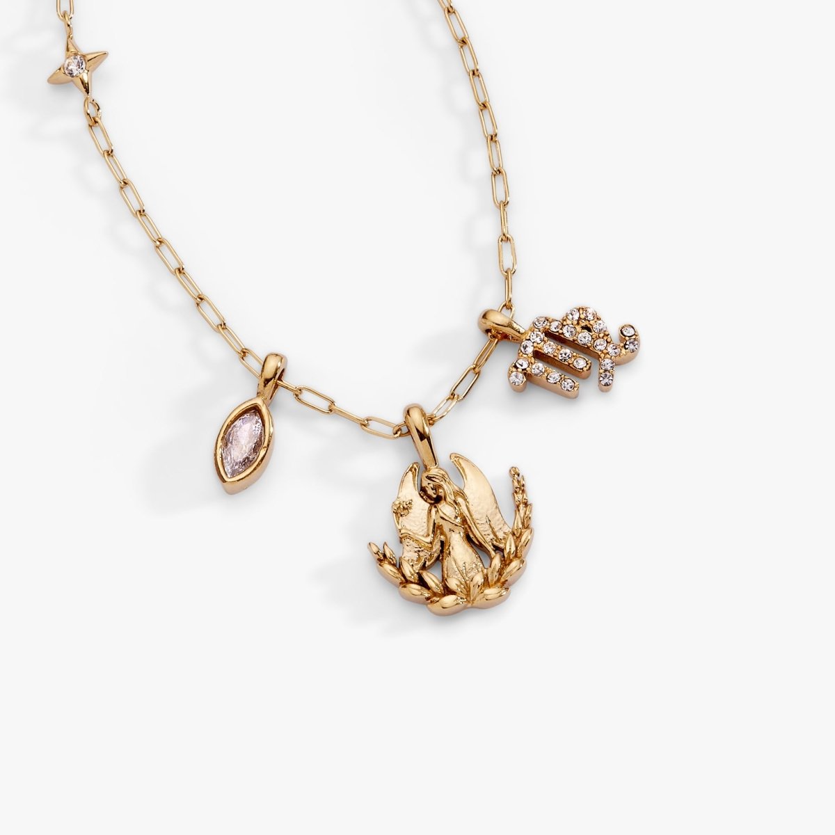 Virgo Zodiac Charm Cluster Necklace - Willow & Luna