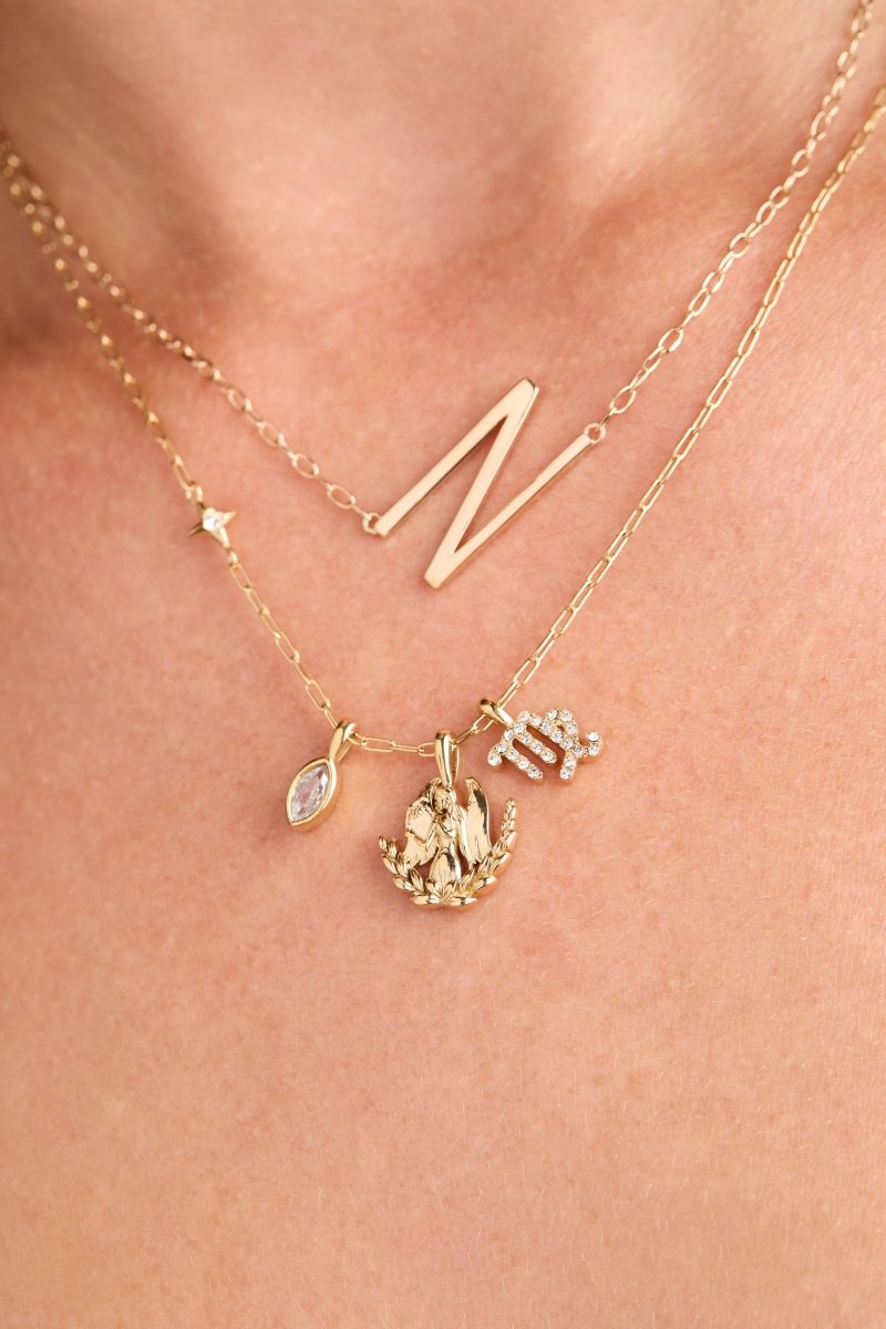 Virgo Zodiac Charm Cluster Necklace - Willow & Luna