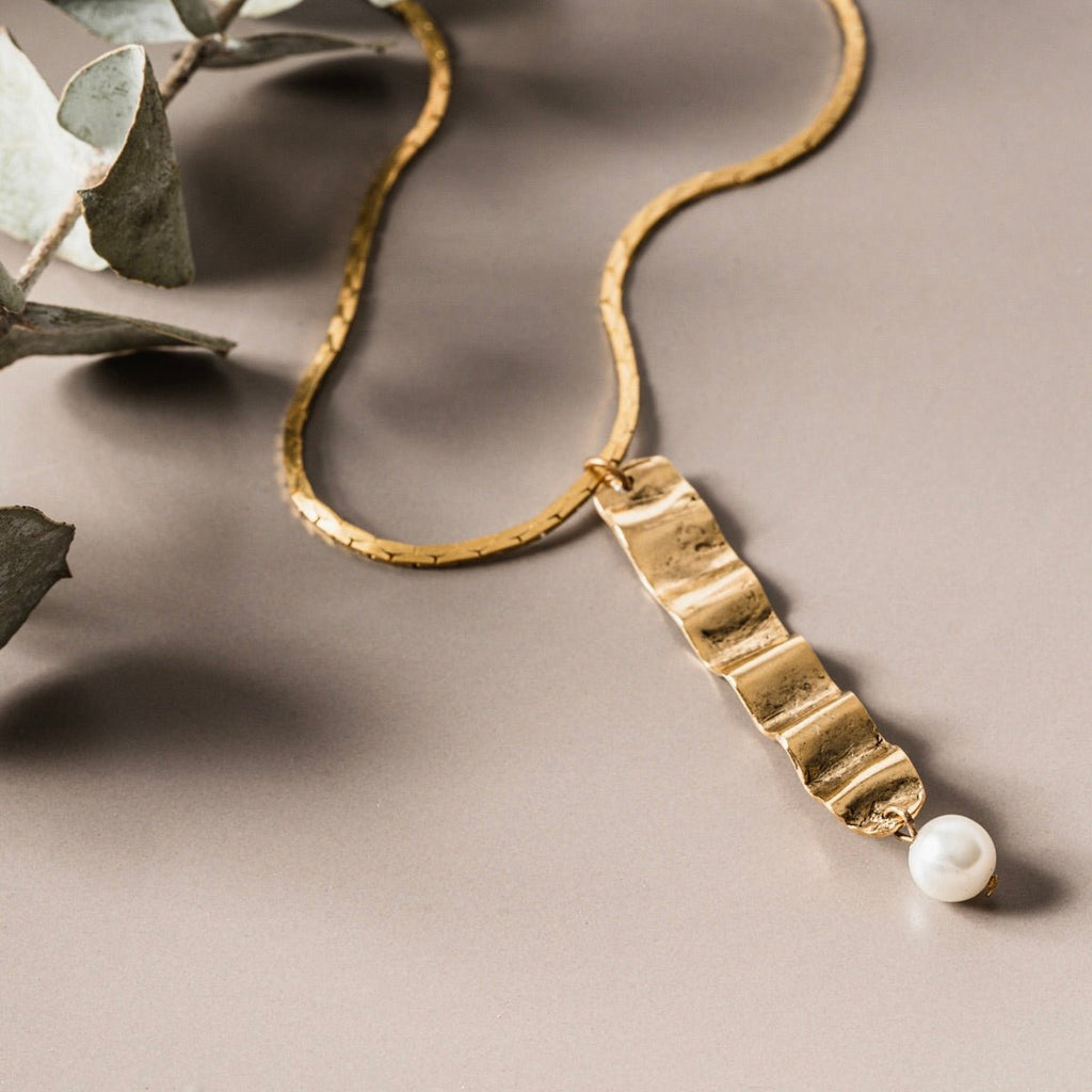 wave & pearl necklace - Willow & Luna