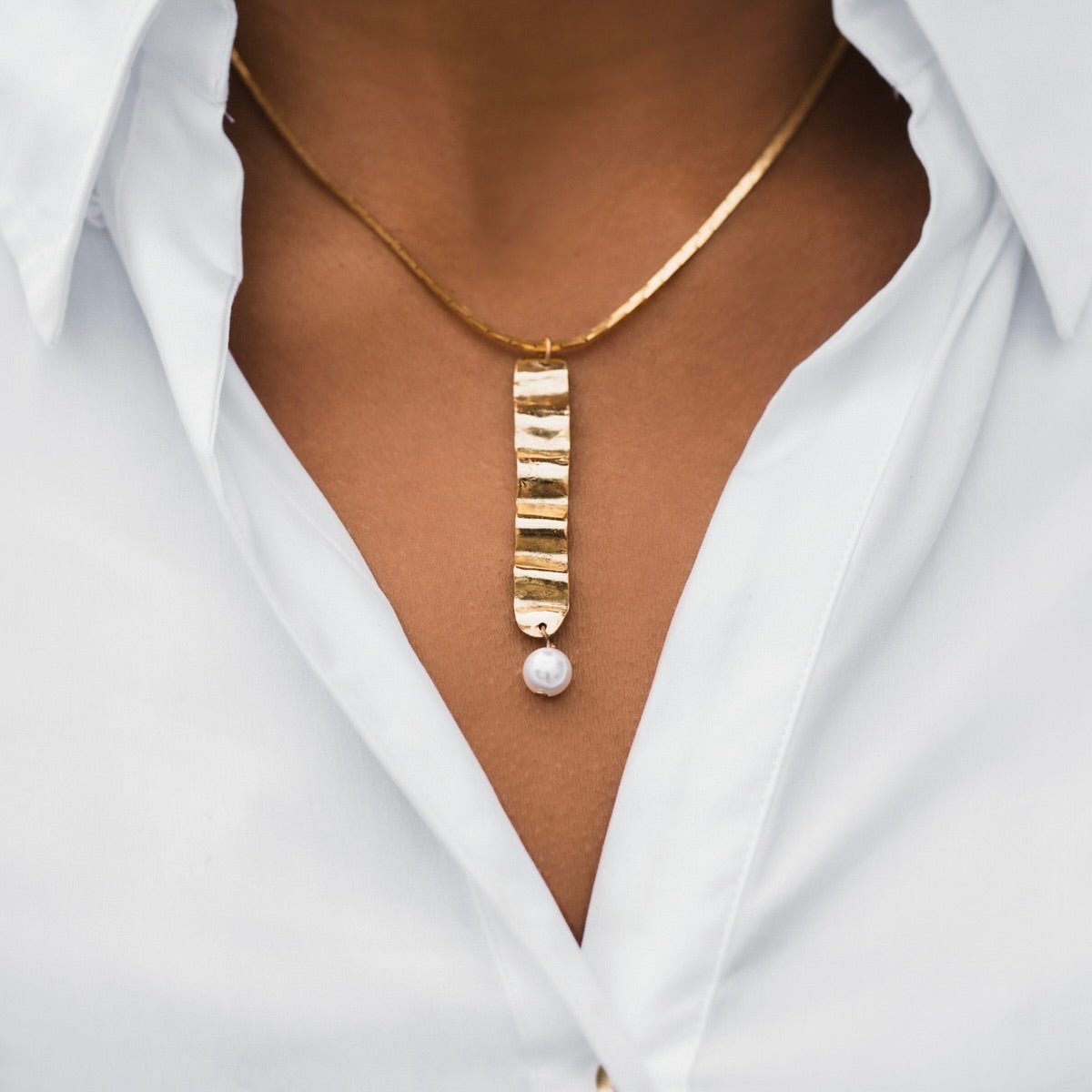 wave & pearl necklace - Willow & Luna