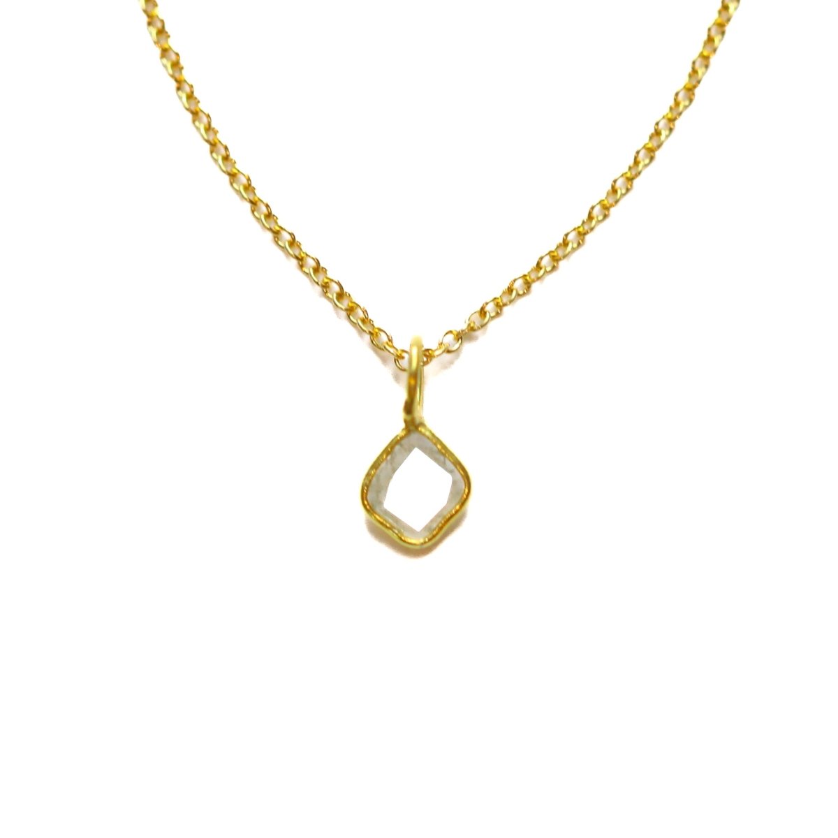 White Diamond Slice Necklace - Willow & Luna