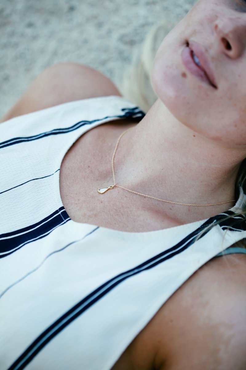 White Diamond Slice Necklace - Willow & Luna