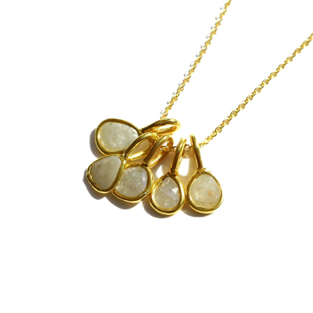 White Rose Cut Diamond Necklace - Willow & Luna