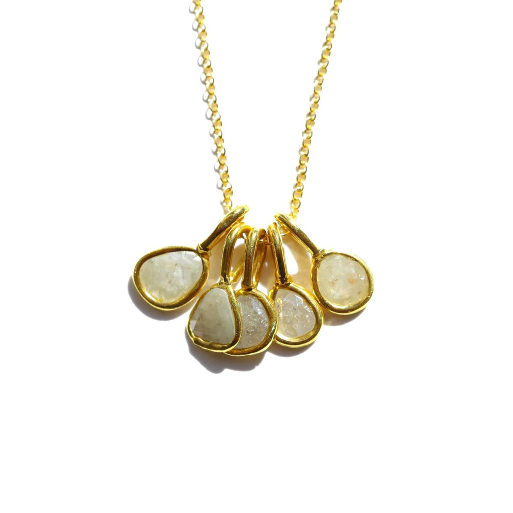 White Rose Cut Diamond Necklace - Willow & Luna