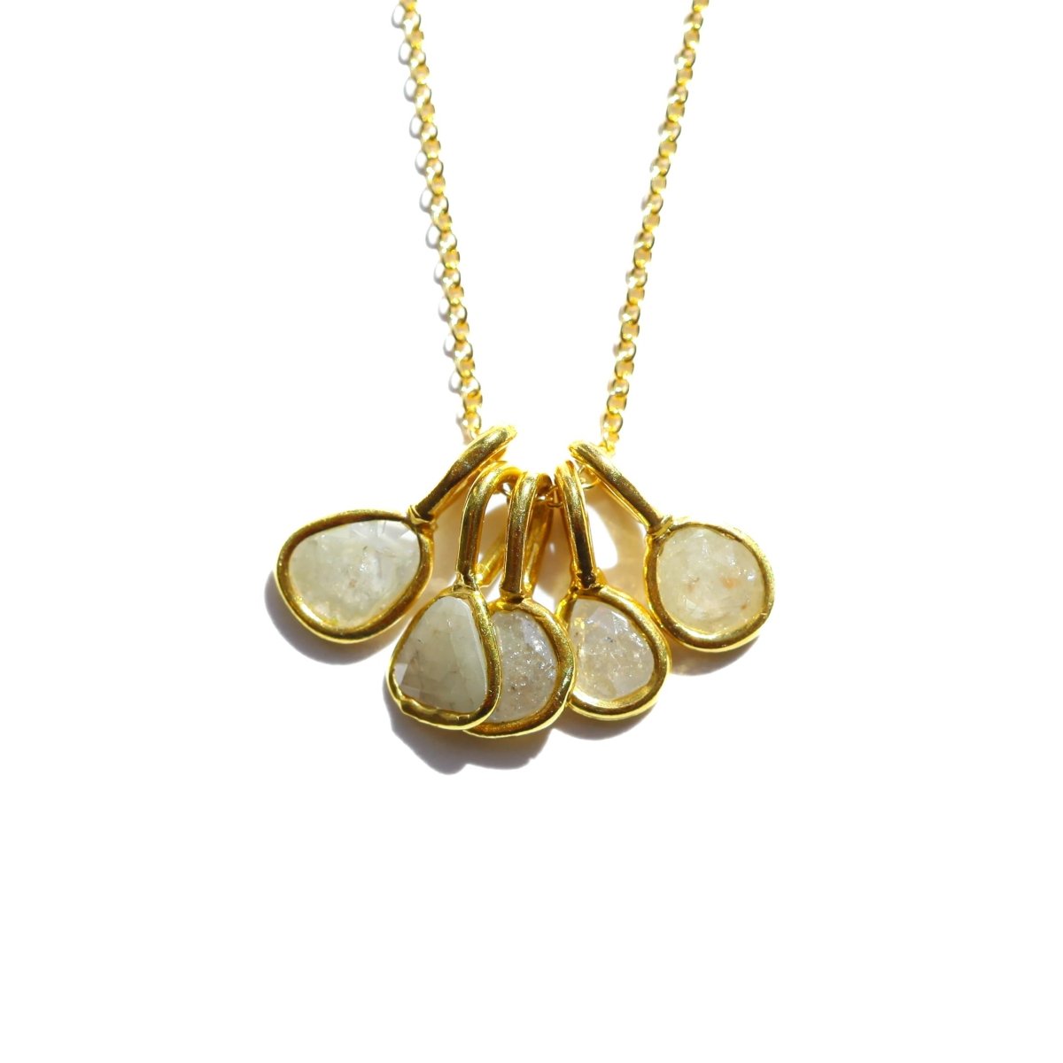 White Rose Cut Diamond Necklace - Willow & Luna