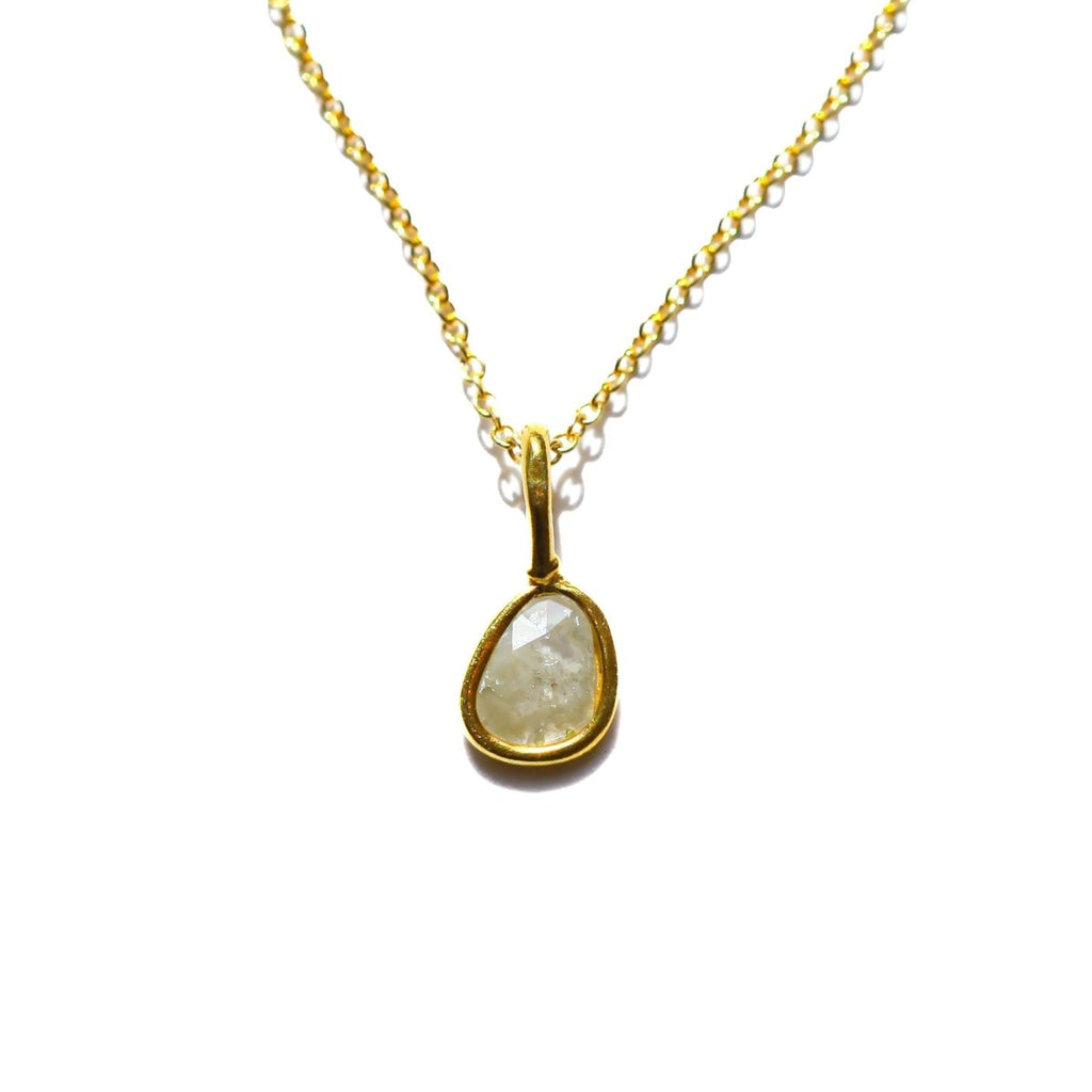 White Rose Cut Diamond Necklace - Willow & Luna