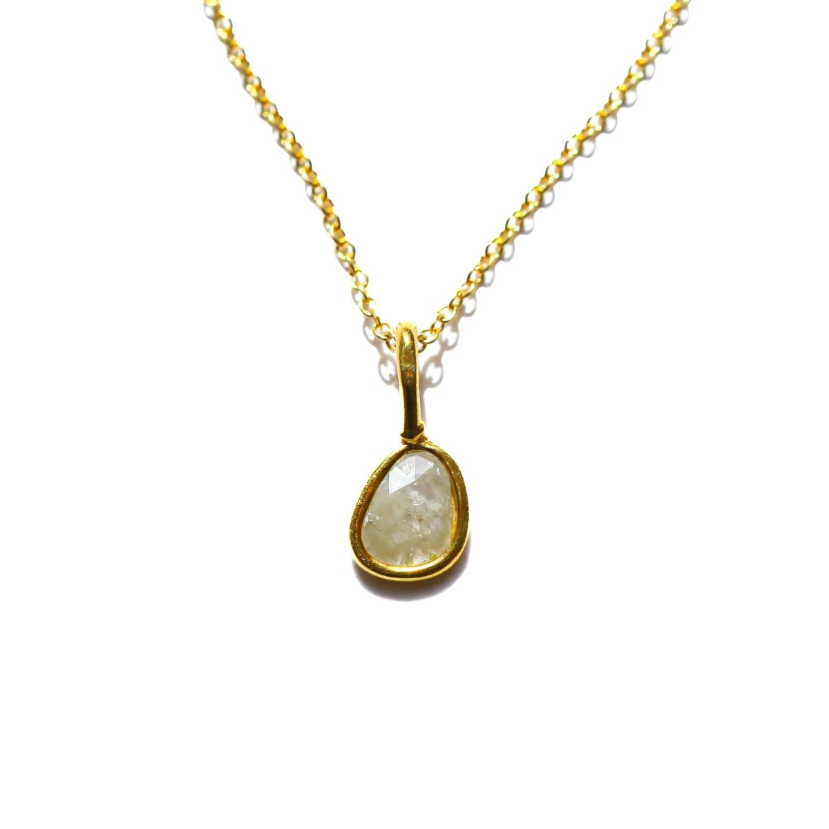 White Rose Cut Diamond Necklace - Willow & Luna