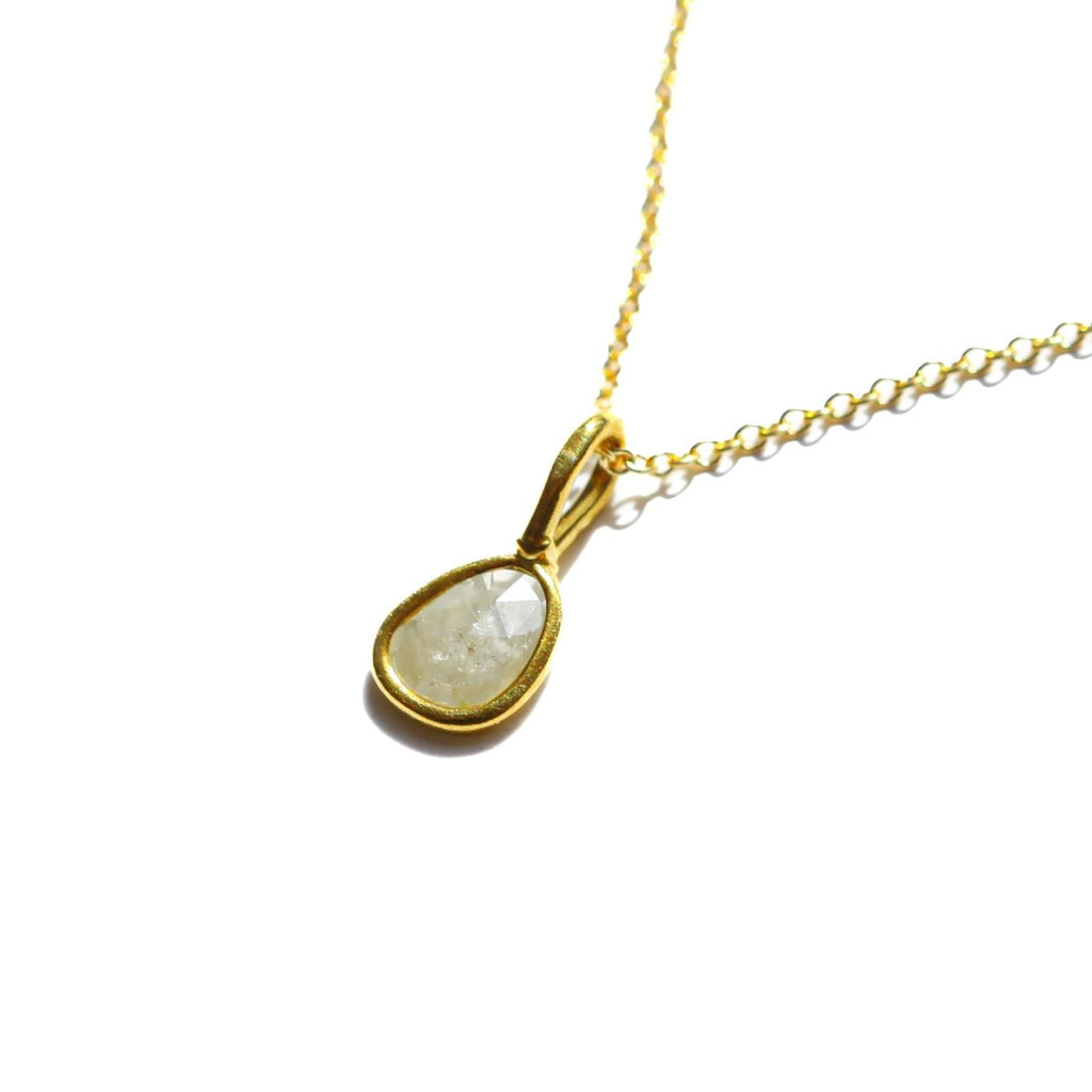 White Rose Cut Diamond Necklace - Willow & Luna