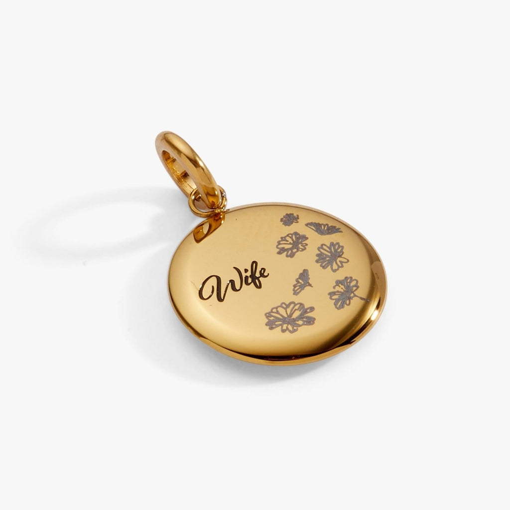 Wife Flower Disc Charm - Willow & Luna