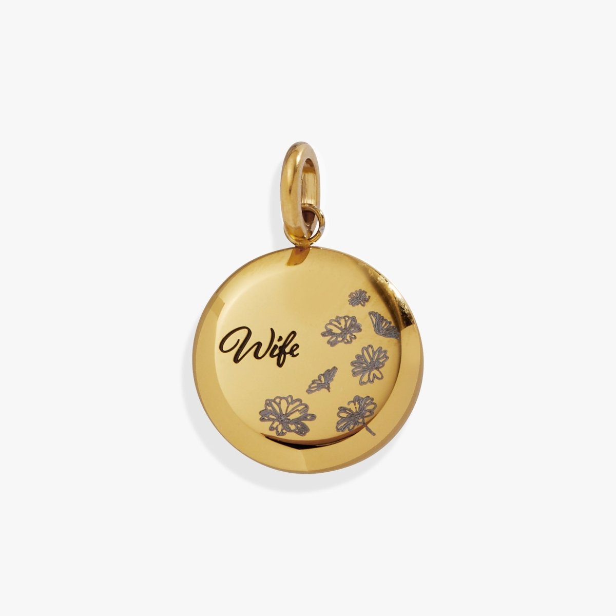 Wife Flower Disc Charm - Willow & Luna