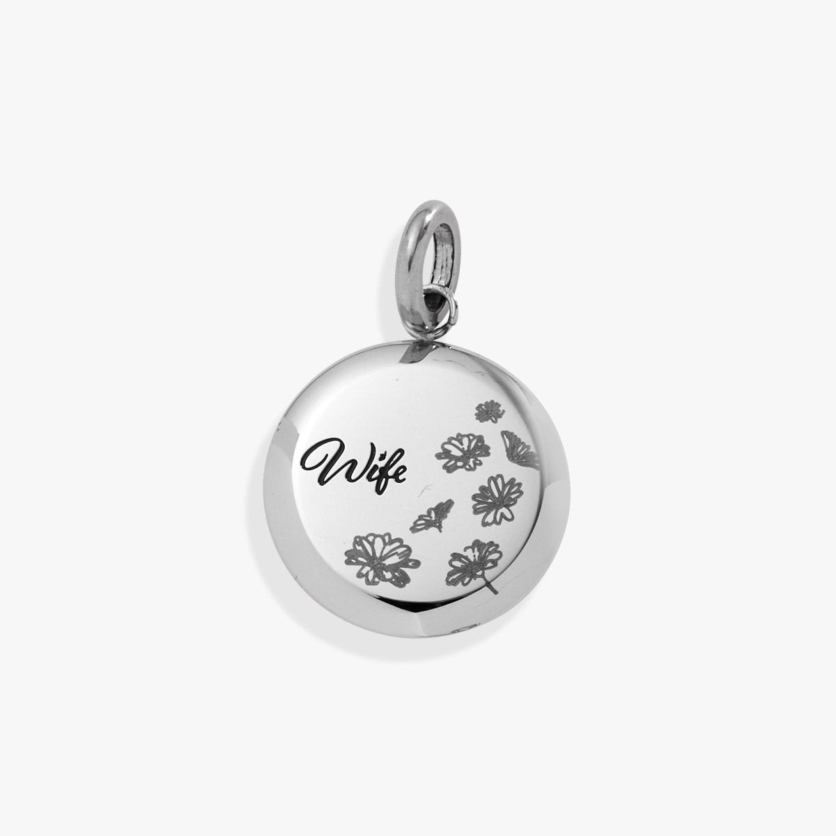 Wife Flower Disc Charm - Willow & Luna