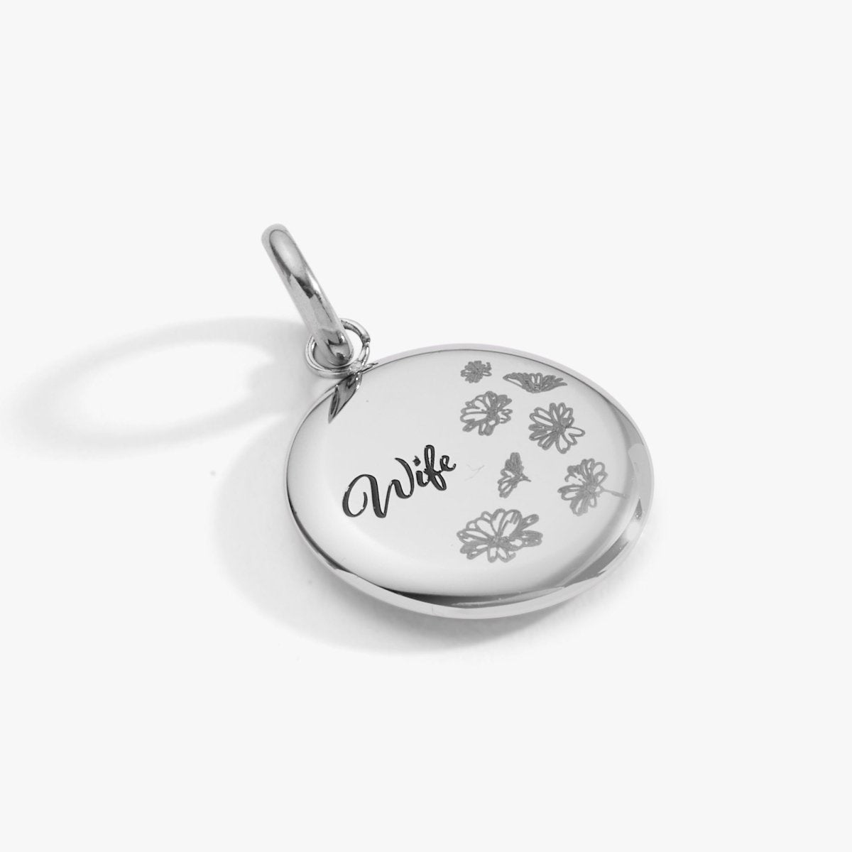 Wife Flower Disc Charm - Willow & Luna