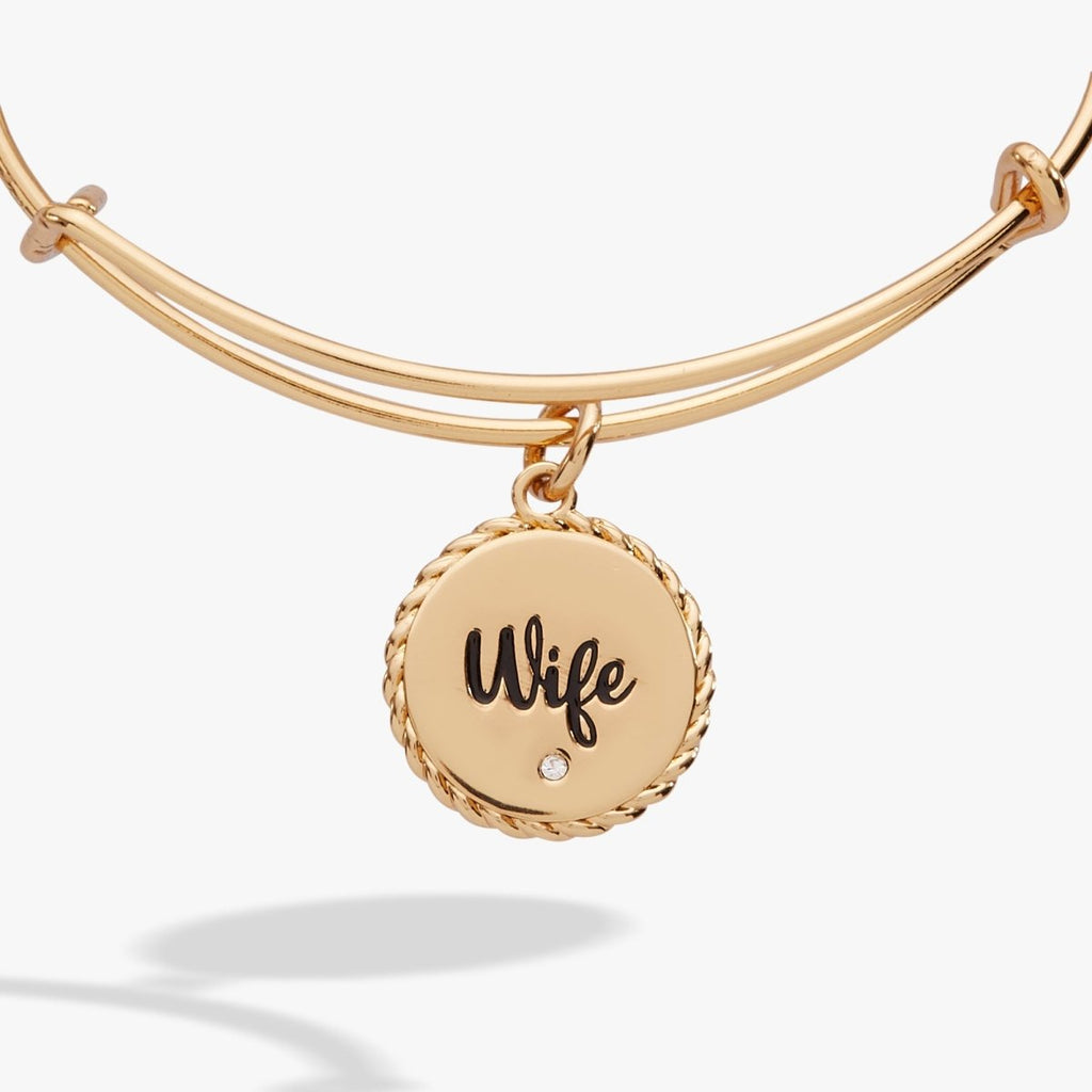 Wife 'True Love Stories Never Have Endings' Charm Bangle - Willow & Luna