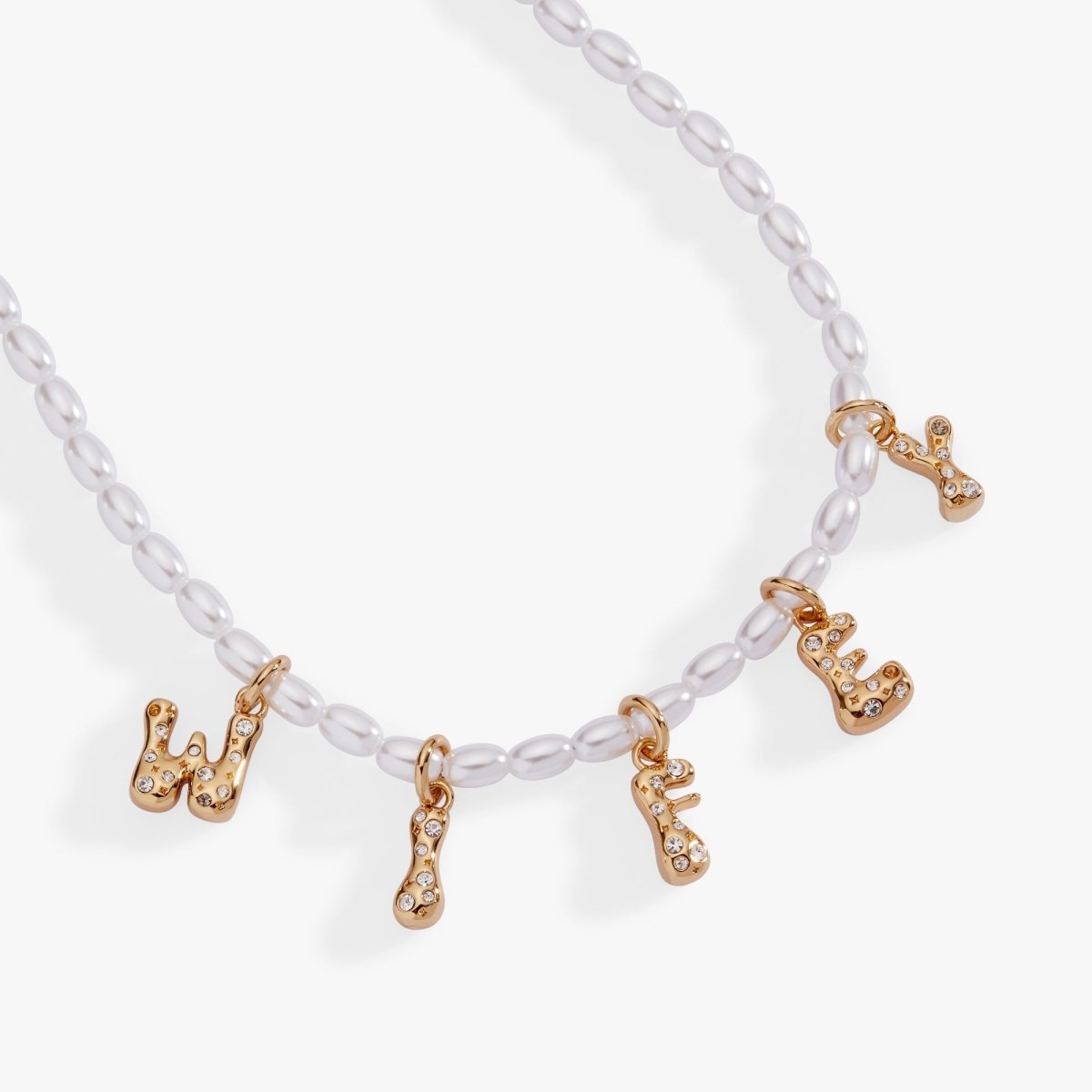 'Wifey' Bubble And Beaded Pearl Necklace - Willow & Luna