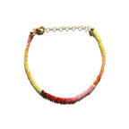 Yellow and Pink Ombre Sapphire Beaded Bracelet - Willow & Luna