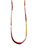 Yellow and Pink Sapphire Gemstone Beaded Necklace - Willow & Luna