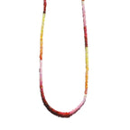 Yellow and Pink Sapphire Gemstone Beaded Necklace - Willow & Luna