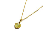 Yellow Rose Cut Diamond Necklace | 14k Gold Filled Chain | Vermeil Setting - Willow & Luna