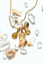 Yellow Rose Cut Diamond Necklace | 14k Gold Filled Chain | Vermeil Setting - Willow & Luna