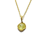 Yellow Rose Cut Diamond Necklace | 14k Gold Filled Chain | Vermeil Setting - Willow & Luna