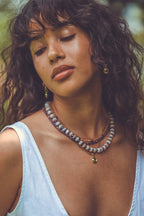 Yellow Sapphire and Amethyst Gemstone Necklace - Felicity - Willow & Luna