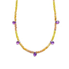 Yellow Sapphire and Amethyst Gemstone Necklace - Felicity - Willow & Luna