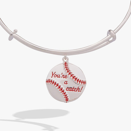 "You're A Catch" Baseball Charm Bangle - Willow & Luna