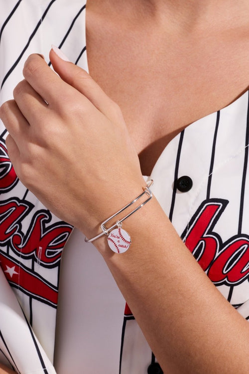 "You're A Catch" Baseball Charm Bangle - Willow & Luna