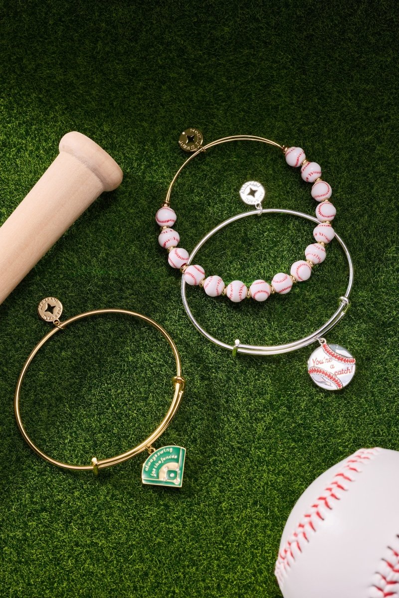 "You're A Catch" Baseball Charm Bangle - Willow & Luna