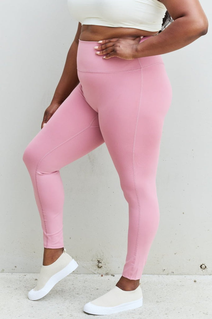 Zenana Fit For You Full Size High Waist Active Leggings in Light Rose - Willow & Luna