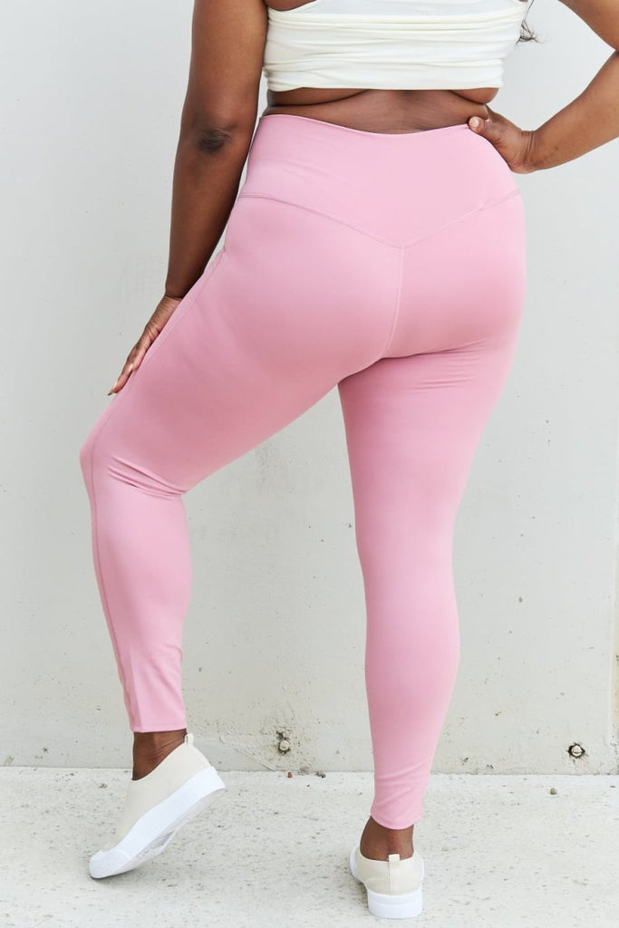 Zenana Fit For You Full Size High Waist Active Leggings in Light Rose - Willow & Luna