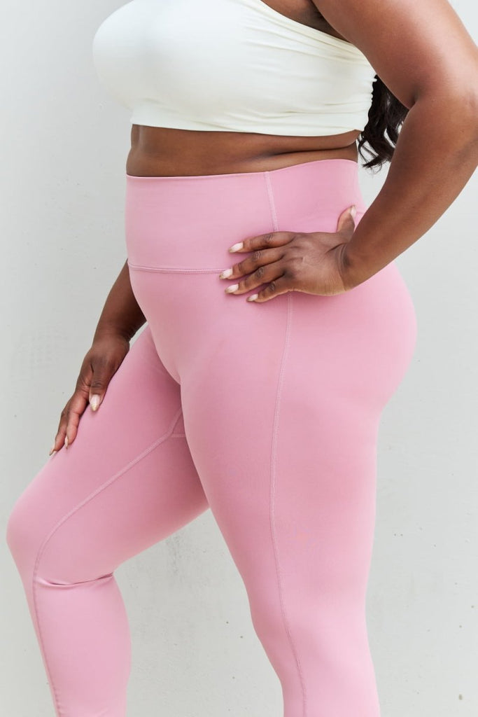 Zenana Fit For You Full Size High Waist Active Leggings in Light Rose - Willow & Luna