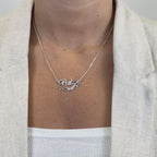 Birthstone Custom Name Necklace with Underline Hearts