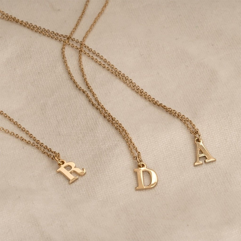 Capital Initial Letter Pendant Necklace - Willow & Luna