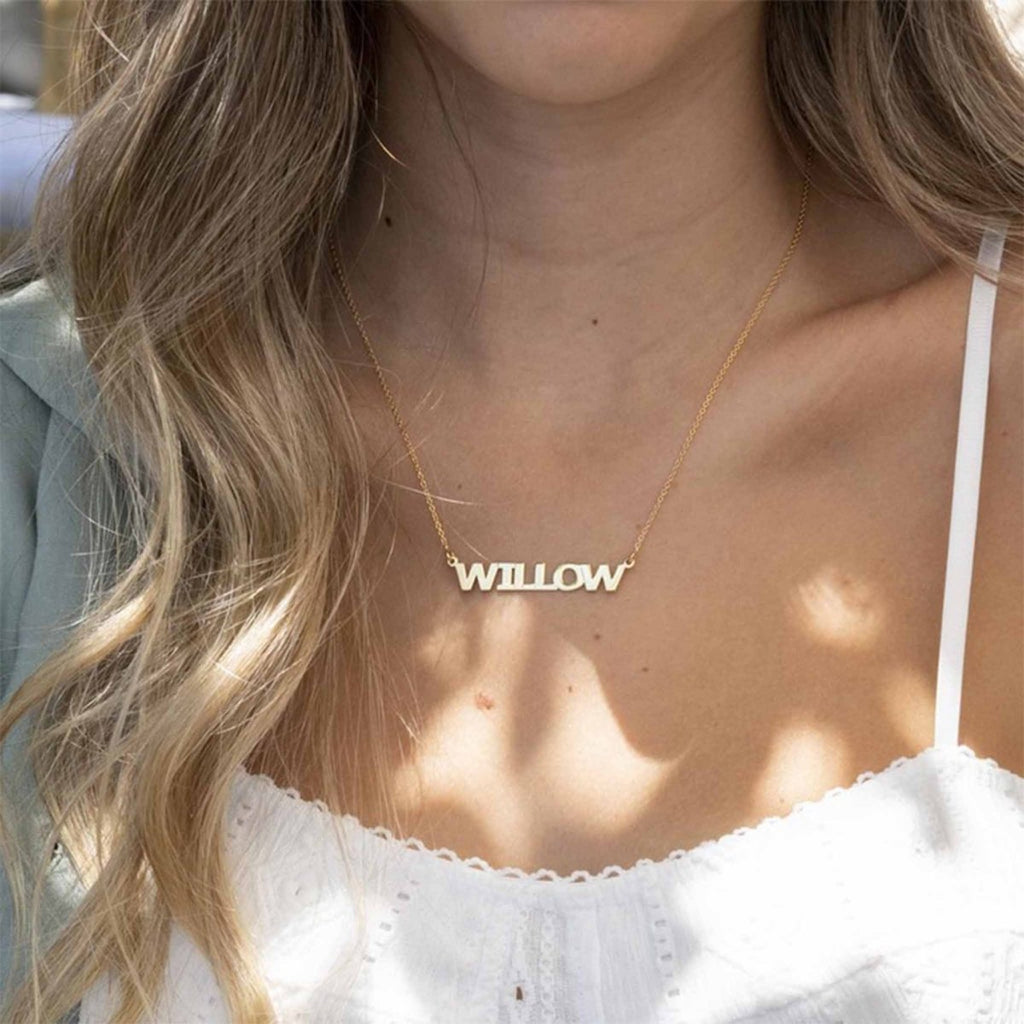 Capital Letter Custom Name Necklace - Willow & Luna
