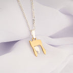 Chai Hebrew Two Tone Necklace with Figaro Chain - Willow & Luna
