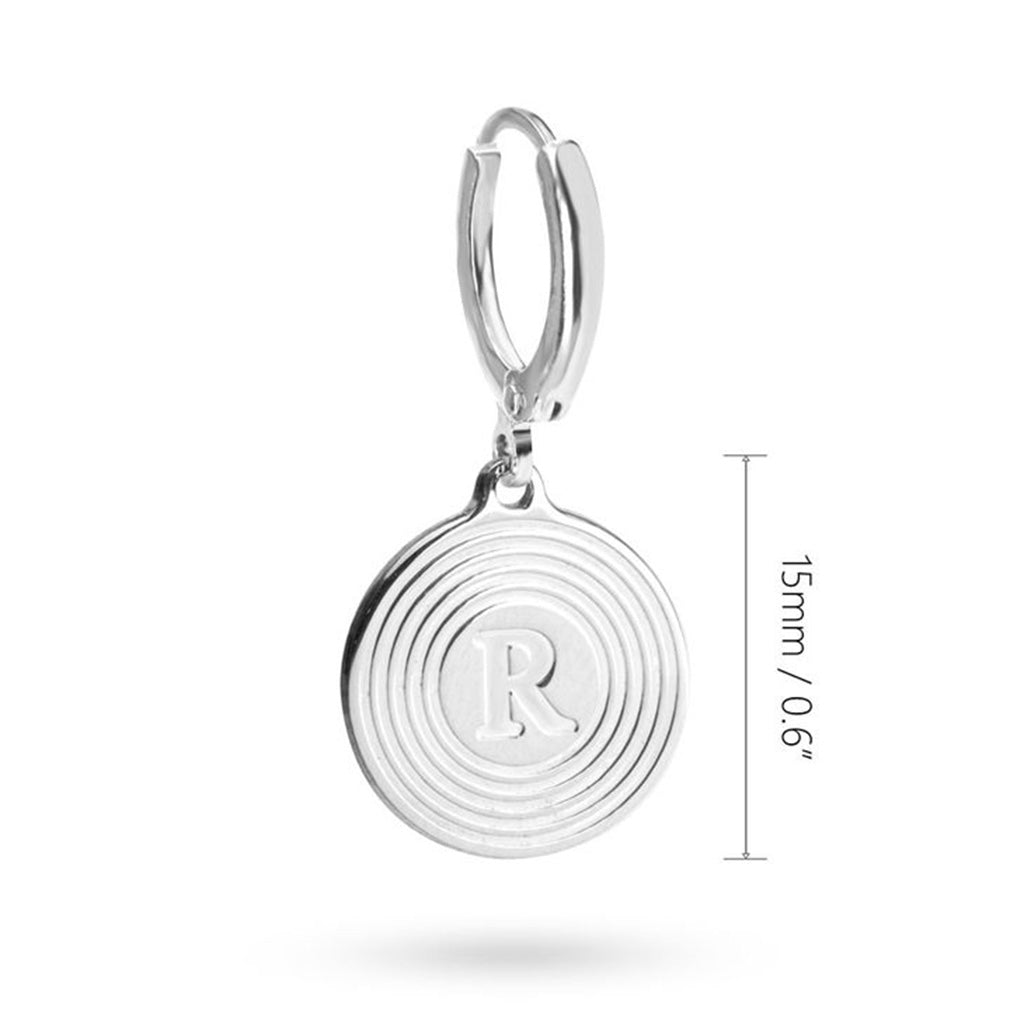 Circle Initial Letter Earrings - Willow & Luna