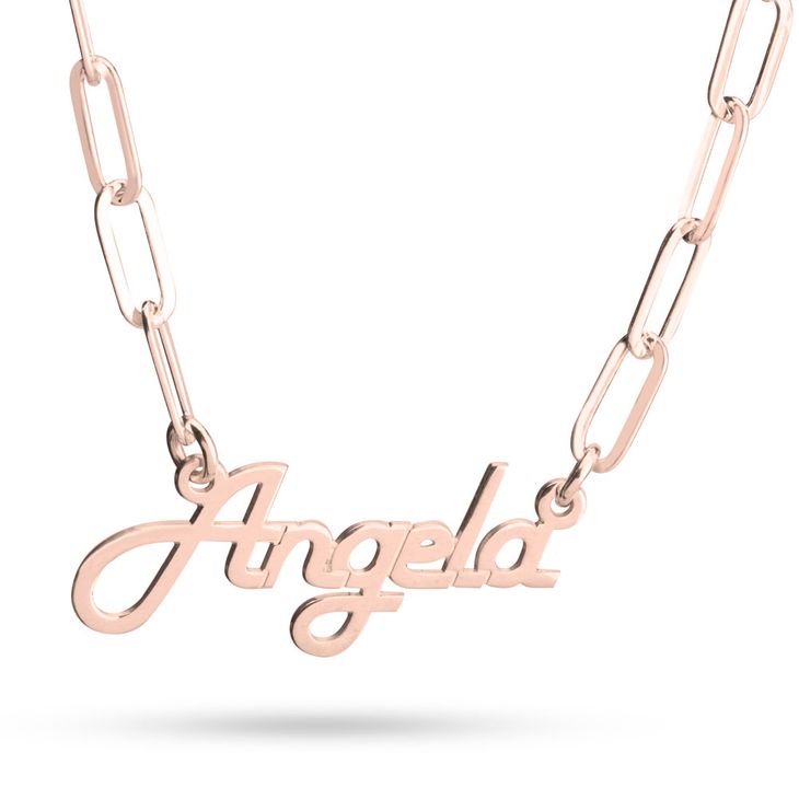 Cursive Name Necklace With Paperclip Chain - Willow & Luna