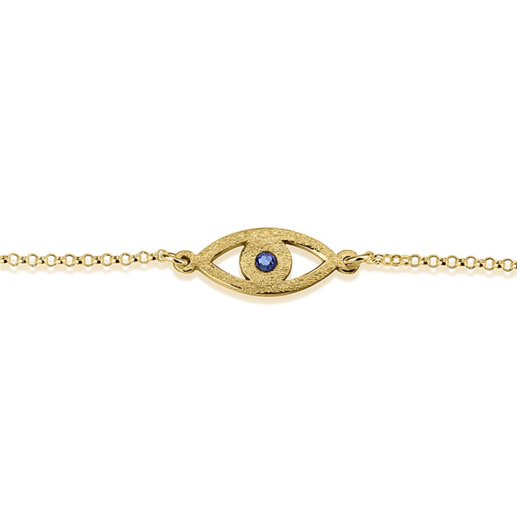 Cut Out Evil Eye Bracelet with Birthstone - Willow & Luna