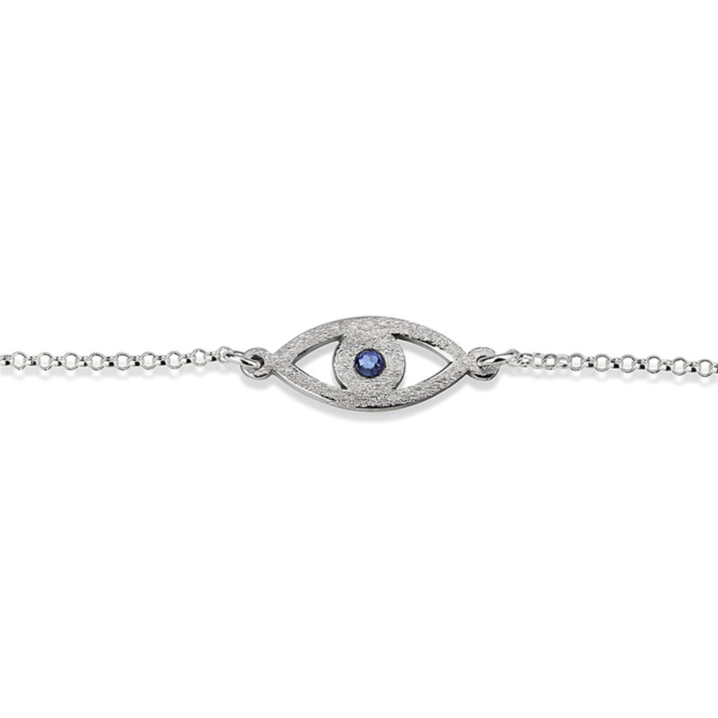 Cut Out Evil Eye Bracelet with Birthstone - Willow & Luna
