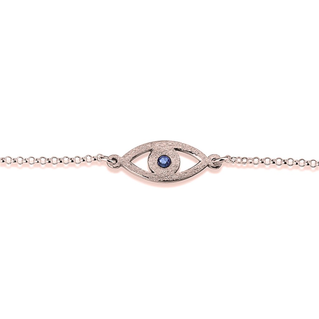 Cut Out Evil Eye Bracelet with Birthstone - Willow & Luna