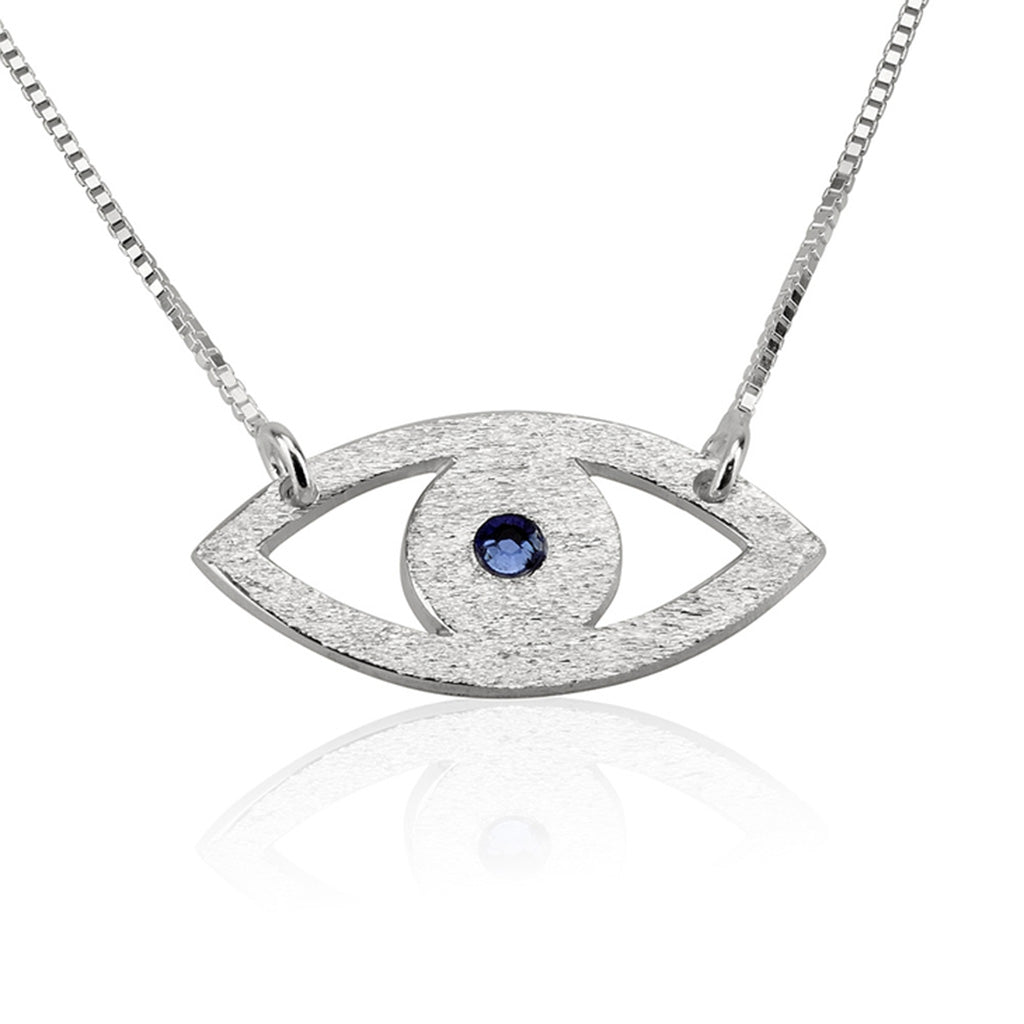 Cut Out Evil Eye with Birthstone Necklace - Willow & Luna