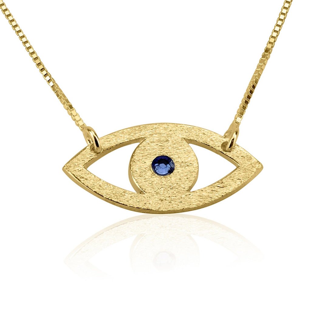 Cut Out Evil Eye with Birthstone Necklace - Willow & Luna
