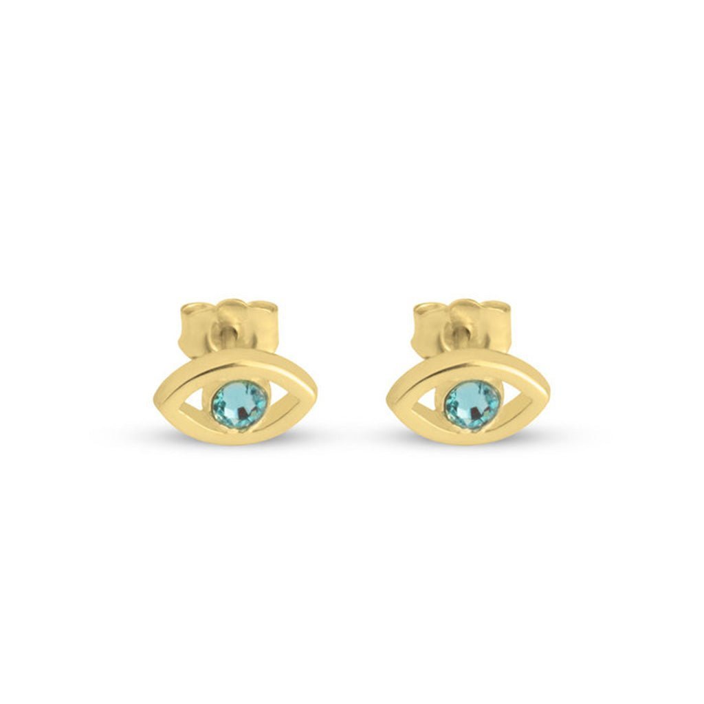 Evil Eye Birthstone Stud Earrings - Willow & Luna