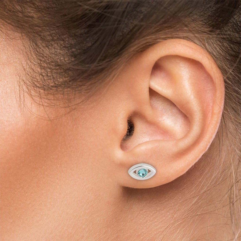 Evil Eye Birthstone Stud Earrings - Willow & Luna